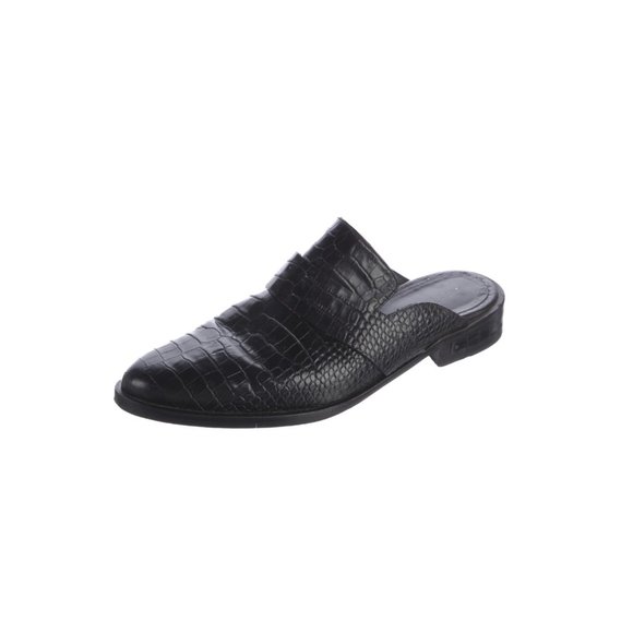 Freda Salvador Embossed Leather Mules - Picture 2 of 4